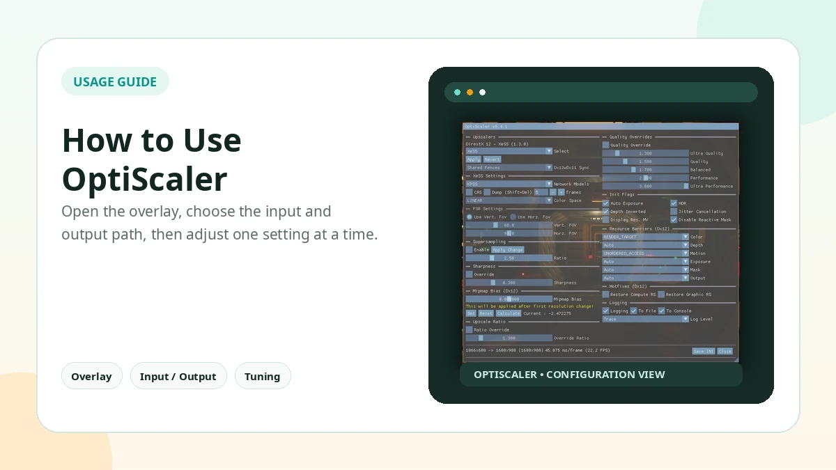 OptiScaler Overlay Missing after Install Tutorial feature illustration
