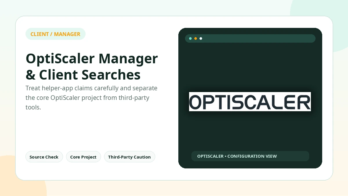 OptiScaler Manager and Client: what is actually official? feature illustration